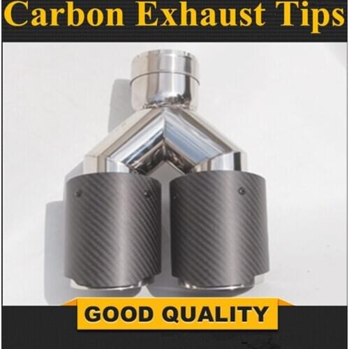 1PCS Universal DUAL Exhaust Tip Matt carbon fiber exhaust pipe tail quad exhaust muffler tip
