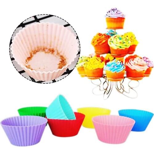 13pcs Silicone Round Cake Muffin Chocolate Cupcake Mold Baking Cup Mould 7CM Egg Tart Cup 2