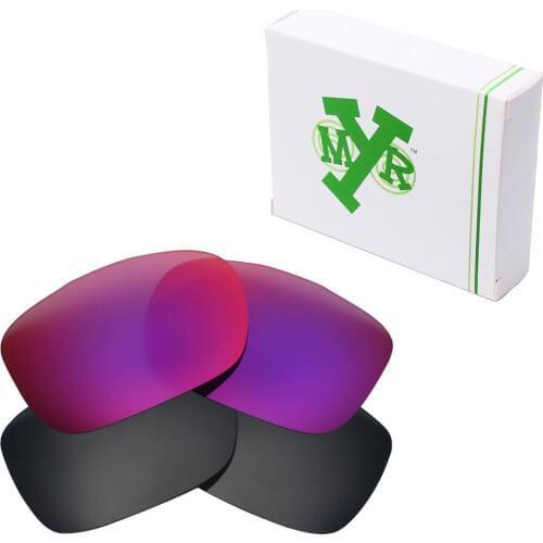 2 Pairs Mryok POLARIZED Replacement Lenses for-Oakley Two Face Sunglasses Stealth Black & Midnight Sun
