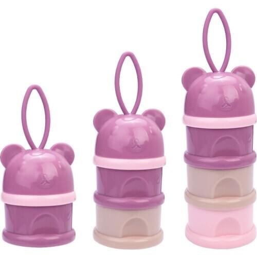 3 Layer Cartoon Portable Baby Food Storage Boxs Essential Cereal Cartoon Milk Powder Boxes Toddle Formula Milk Container Kids