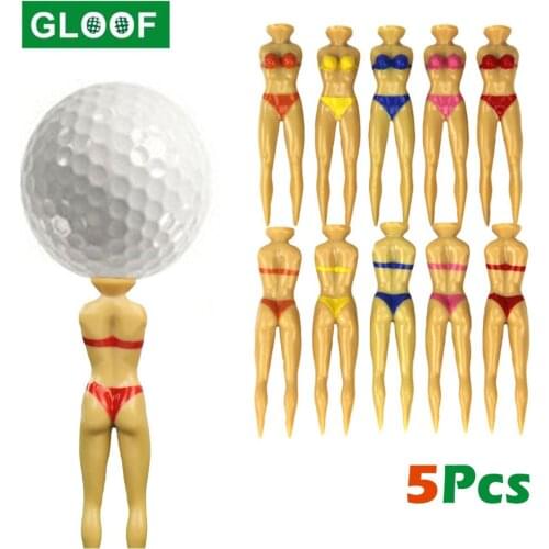 5Pcs Golf Tee Bikini Golf Tees Funny Golf Gift Naked Lady Woman Manikin Plastic Golf Equipment Accessories