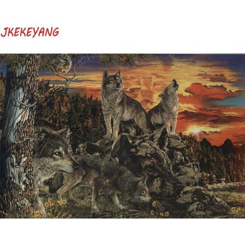 5D DIY square/round Diamond painting Wolf Cross Stitch Diamond Embroidery Pattern Rhinestone J1900