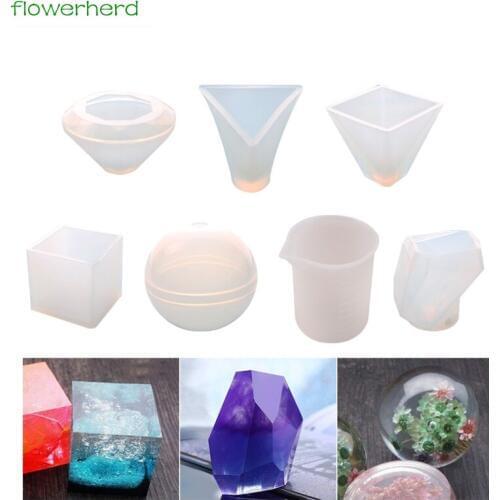 6Pcs Round Square Silicone Mold Epoxy Casting Resin for Jewelry Beads Pendant Bangle Bracelet Making Mold DIY Hand Craft Tool
