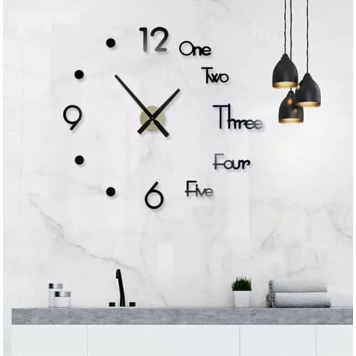 Modern Design Clock Watch Large Wall Clocks 3D DIY Acrylic Mirror Mechanism Stickers Home Living Room Decoration Quartz Needle