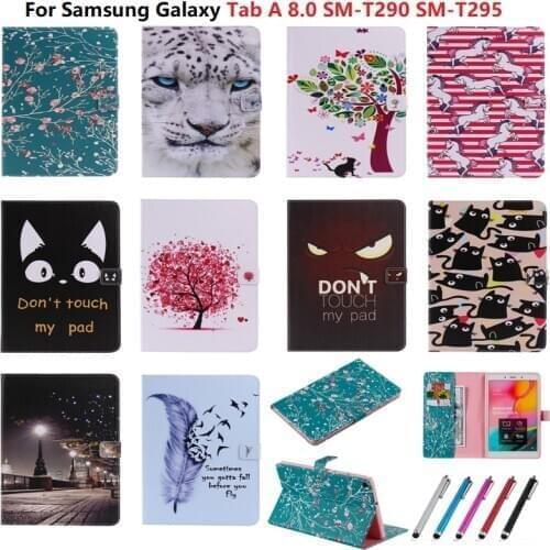 For Samsung Galaxy Tab A8 A 8 Case 2019 SM T290 T295 Case PU Leather Cover for Funda Tablet Samsung Galaxy Tab A 8 inch Shell