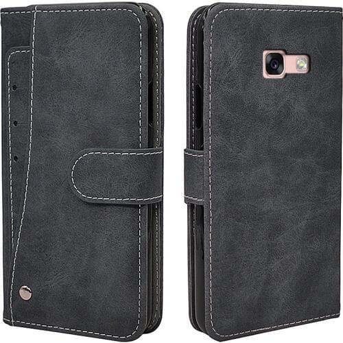 Luxury Wallet Case For Samsung Galaxy A3 A5 A7 2017 A8 A8+ Plus 2018 Case Vintage Flip Leather TPU Silicone Cover Card Slots