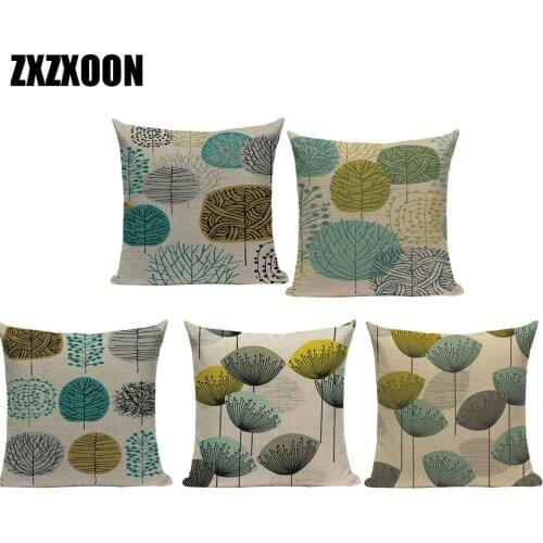 Decorative Pillows Sofa Cushion Cover Vintage Pillows Flowers Plant Polyester Throw Pillows Home Decor Pillow Cover