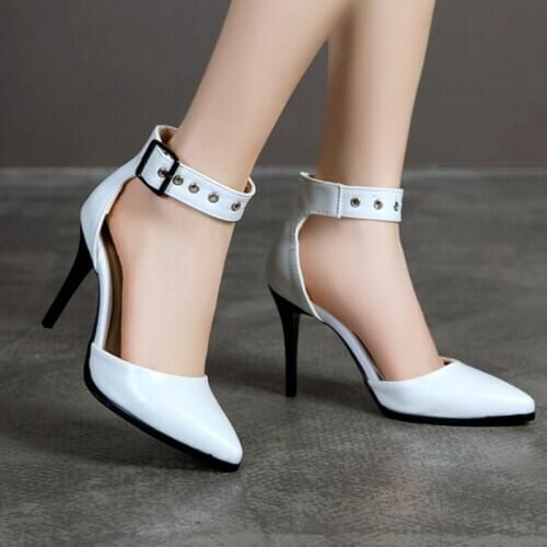 Elegant New Fashion Small and Large Size 33-50 Women sandals Summer Wedding Party Shoes Woman zipper high heels 9.5cm pumps T620