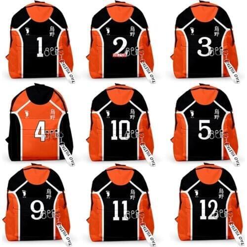 Haikyuu!! School Bags Hinata Shoyo Backpack Canvas Bag Nishinoya Yuu 3D Backpack Bags Women Men Girls Travel Bag Notebook Bag