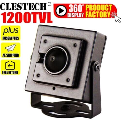 Super Mini 1/3"Cmos 1200TVL HD camera metal 3.7mm Cone Lens super small home color video surveillance products Cam have bracket
