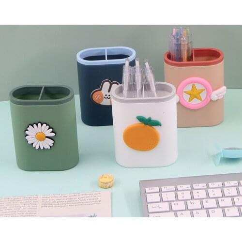 Creative cartoon fashion pen holder office makeup desktop multifunctional simple storage pen box storage box desktop accessories