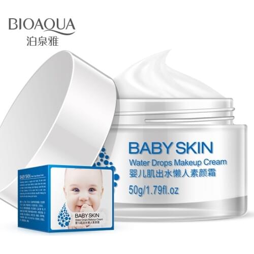 BIOAQUA Baby Skin Whitening Face Cream Long Lasting Moisturizer Oil Control Perfect Cover Pores Acne Nude MakeUp Base Foundation
