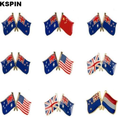 Metal Badge Australia Friendship Flag Icons Bag Decoration Buttons Brooch for Clothes