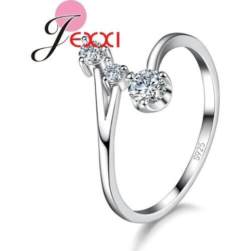 Cute Design Women Finger Rings New Arrival 925 Sterling Silver Girls Jewelry Shiny CZ Crystal Ring Anillo Hot Selling