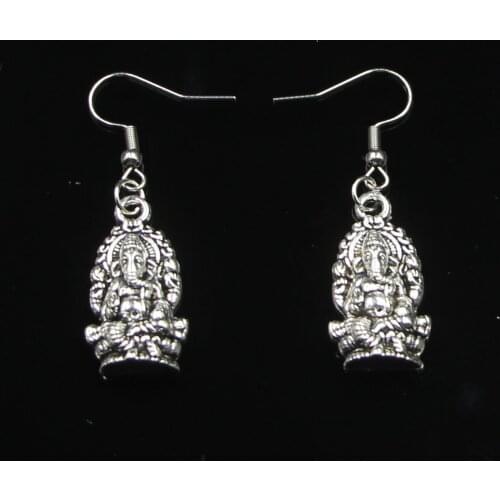 Fashion Handmade Simple Design 26*14mm Ganesha Elephant Buddha Drop Earrings For Women Gift Fashion Jewelry Cute Small Object