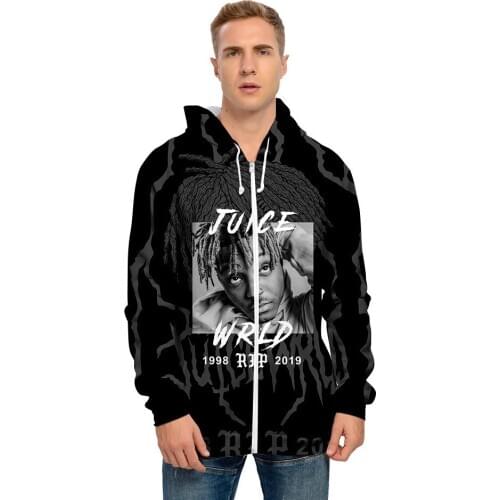 2020 Juice Wrld zipper Jacket Keep warm Sweatshirt Closing sleeves Coat Hoodies Men/Women Streetwear 3D Print Harajuku Pullover
