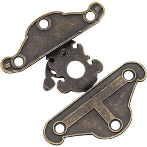 New Vintage Antique Brass Wood Suitcase Box Clasp For Wooden Boxes Hook Furniture Buckle Clasp Lock Decorative Hasp