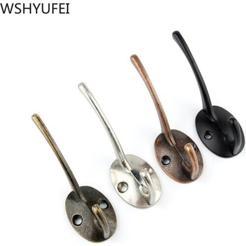 New high quality black coat hook bathroom bathroom single hook coat hook fitting room alloy hook hardware accessories