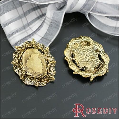 Wholesale 29*24mm Inside size 18*13mm Antique Glod Alloy Cameo Settings Pendants Diy Jewelry Accessories 10 Pieces(JM5535)