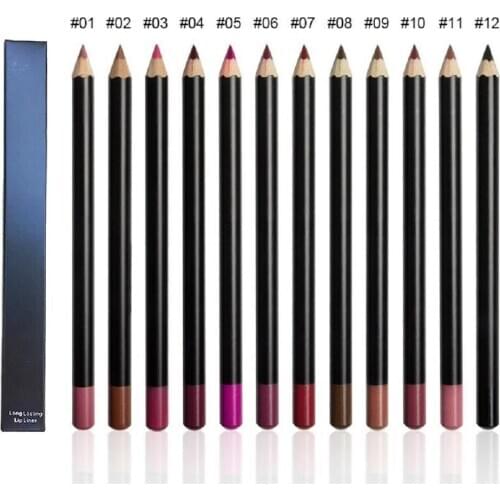 Pigmented Long Lasting Waterproof Makeup Lip liner, Eye-liner Eyebrow-liner 3 in 1Matte/Shimmer Cusmetics Pencil Custom Label