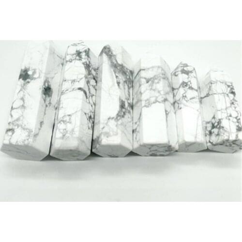 Natural gemstone white turquoise wand point towers crystal healing stone for gifts