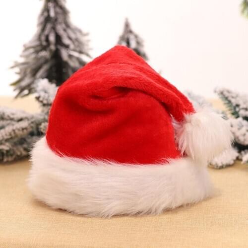 Comeondear Christmas Hat Soft Plush Santa Hat Party For Xmas Holiday Hat for Adults Unisex Velvet Comfort Christmas Hats S9030