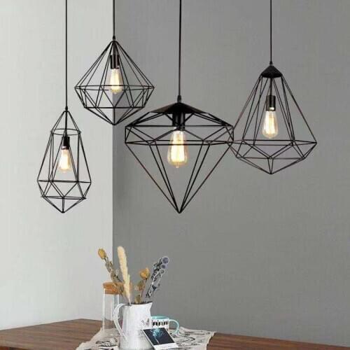 Industry brand industrial design art diamond pendant lamp avizeler ventilador de techo nordic decoration home