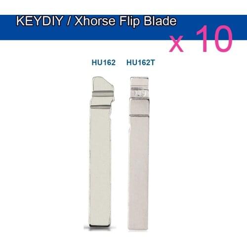 KEYECU 10 Pieces/Lot, Replacement Flip Remote Key Uncut Blade for Volkswagen Golf 7 Sportsvan, Fob New HU162 HU162T Uncut Blade