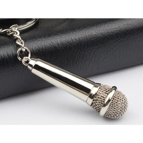 Stylish Microphone Keychain Keyring for Key Ornament Gift Present