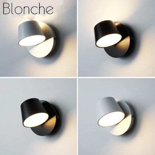 LED Wall Light 360 Degrees Rotatable LED Wall Lamp Bedroom Bedside Light Fixture Wall Mounted Luminaire Modern Hotel Decoration