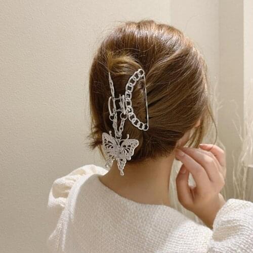 Hollow Out Butterfly Heart Tassel Hair Pins For Women Girl Vintage Metal Silver Color Harajuku Hair Clip Jewelry Accessories New