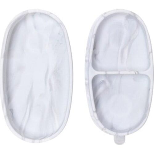 W3JF Baby Training Feeding Food Bowl with Lid Anti-slip Silicone Sucker Divided Plate Tray BPA-Free Dishes Tableware for Infants