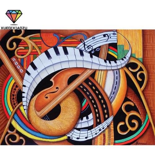 XUEQIXIAOZU Full Round Abstract art Diamond painting diamond embroidery 5D DIY Diamond setting Mosaic painting decoration gifts