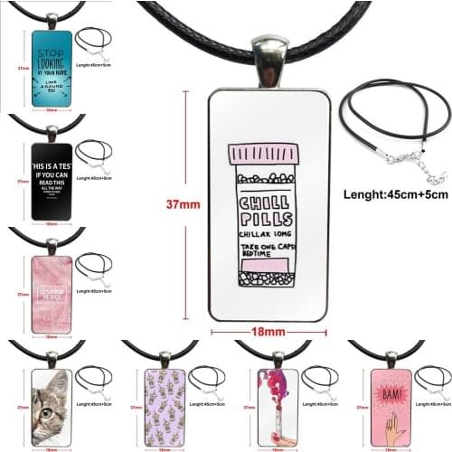 Funny Chills Pills Chocolate Nutella For Women Jewelry With Steel Plated Glass Cabochon Choker Long Pendant Rectangle Necklace