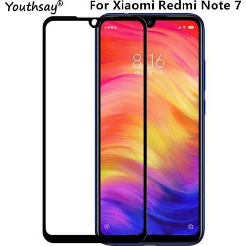 1PCS Xiaomi Redmi Note 7 Glass Screen Protector Full Glue Coverage Protective Film For Redmi Note 7 Glass for Redmi Note 7 Flim