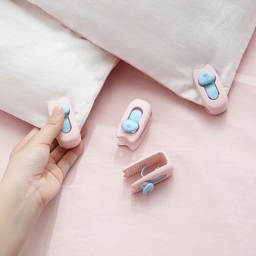 6pcs Household Needleless Bear Quilt Cover Fixer New Plastic Sheet Fixing Clip One-click Unlock Wholesale