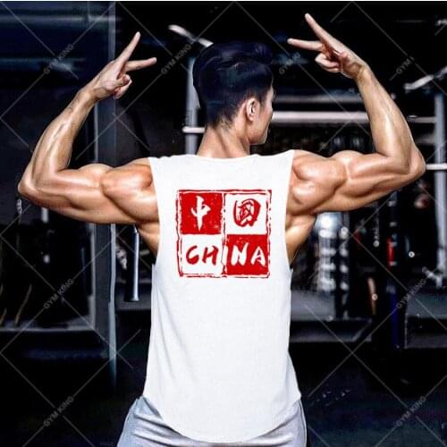 2021 Fitness vest mens new Chinese loose elastic patriotic basketball vest sleeveless top absorbs moisture and perspiration