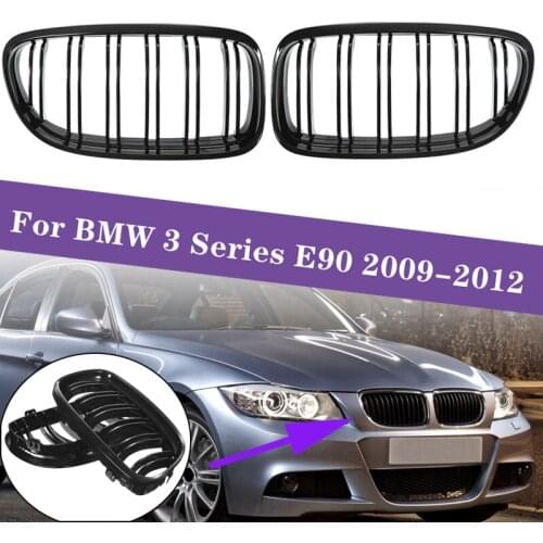 1 Pair Car Front Grille Gloss Black Inlet Grille for BMW E90 3-Series 2009 - 2012