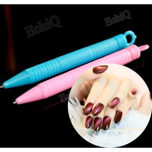 1lot=2pcs Nail Art Magic 3D Tips Painting Dotting Magnetic Magnet Pen Cats Eyes UV Polish Stick Manicure Tools