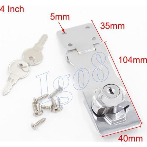 4 Inch Door Holder Closet Door Chrome Plated Metal Keyed Hasp Lock 4" Long Safety Hasps