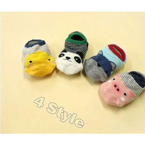 4Pair Baby Children Kids Socks Suitable For 0-4Year Infant Newborn Socks 100% Cotton 4 Animal Patterns Boys Girls Ship Socks
