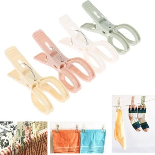 4pcs Pegs Big Clothes Towel Pins Large Duty Clips Plastic Windproof Laundry Hanger