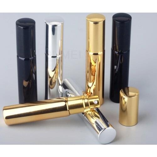 5ML/10ML UV Perfume Spray Bottle Coated Spray Bottle Gold Silver Black Perfume Bottle Mini Portable Liquid Spray Bottle Atomizer