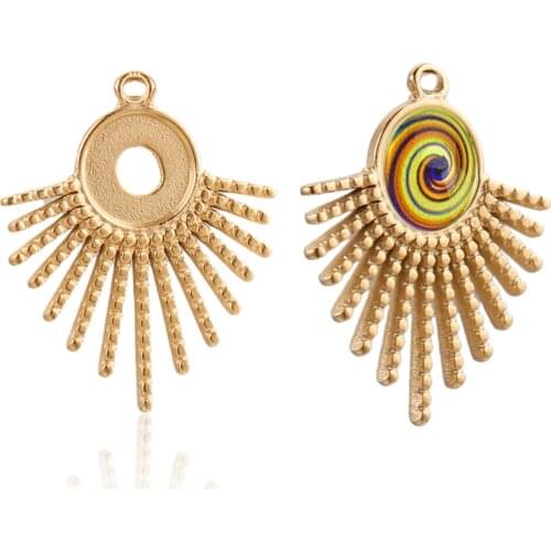 5pcs Lot Fit 8mm Stainless Steel Astral Cabochon Base Cameo Pendant Setting Charms Blank DIY Earrings Jewelry Making Supplies