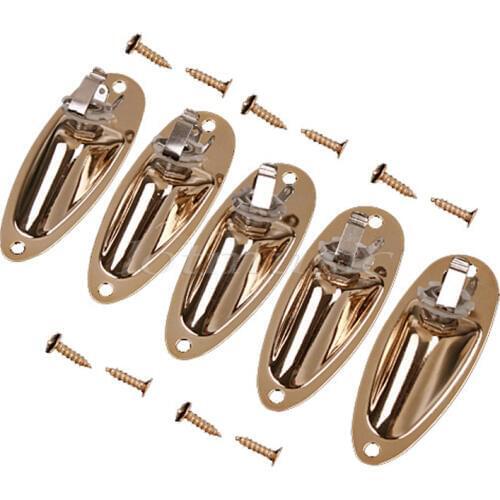 5Pieces Golden Output Jack Socket Plate for Electric Guitar Replacement Parts