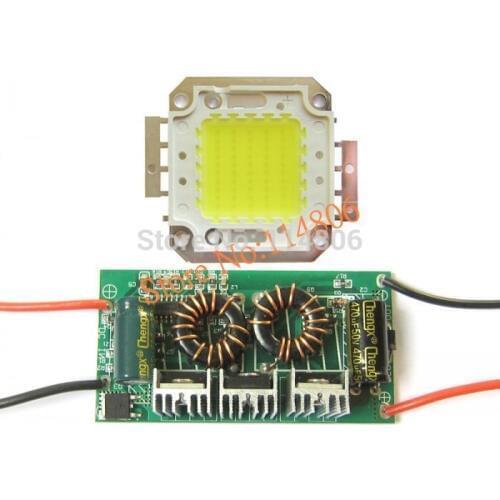 50W Warm White 3000~3500K SMD LED Light Parts + Non-Waterproof DC 12~24V LED Driver