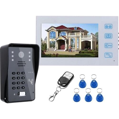 7Inch Press Video Door Phone Intercom Doorbell RFID IR-CUT 1000TV Line Camera Wireless Remote Access Control