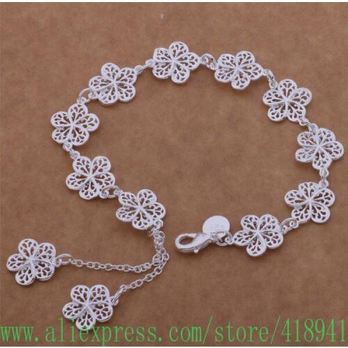 Free shipping silver plated bracelet, silver plated fashion jewelry All five which /easamrza bbuajtba AH121