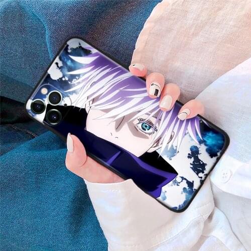 Satoru Gojo Jujutsu Kaisen Anime Manga Soft TPU Glass Phone Case for IPhone SE 6s 7 8 Plus X Xr Xs 11 12 Mini Pro Max Samsung