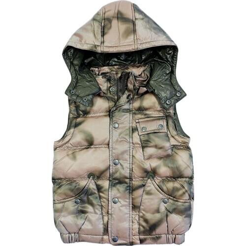 Children Winter Wasitcoats Child Warm Hoodies Jacket Outerwear Coats Kids Vest Boys Hooded Jackets Thicken Waistcoat 6Y 4C0576